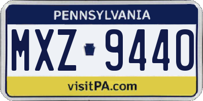 PA license plate MXZ9440