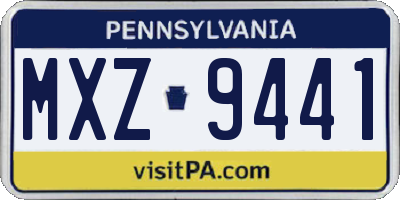 PA license plate MXZ9441