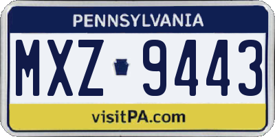 PA license plate MXZ9443