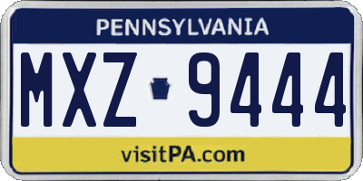 PA license plate MXZ9444