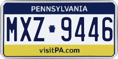 PA license plate MXZ9446