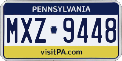 PA license plate MXZ9448