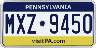 PA license plate MXZ9450