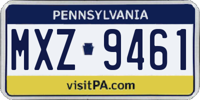 PA license plate MXZ9461
