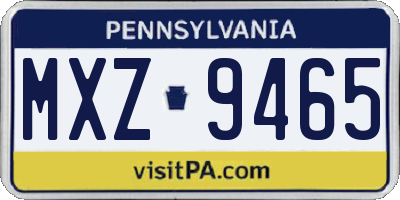 PA license plate MXZ9465