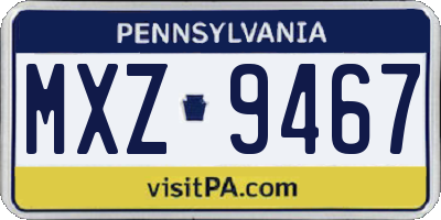 PA license plate MXZ9467