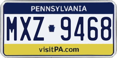 PA license plate MXZ9468