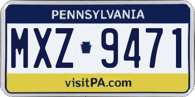 PA license plate MXZ9471