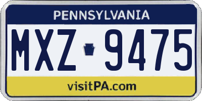 PA license plate MXZ9475