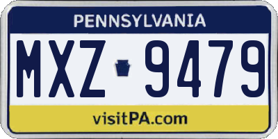 PA license plate MXZ9479
