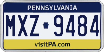PA license plate MXZ9484