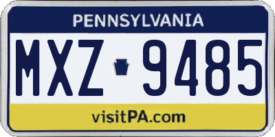 PA license plate MXZ9485