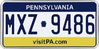 PA license plate MXZ9486