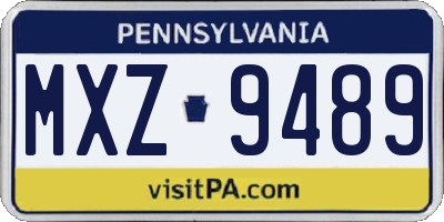 PA license plate MXZ9489