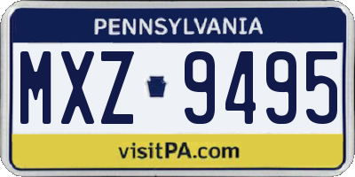 PA license plate MXZ9495