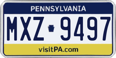 PA license plate MXZ9497