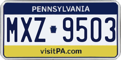 PA license plate MXZ9503