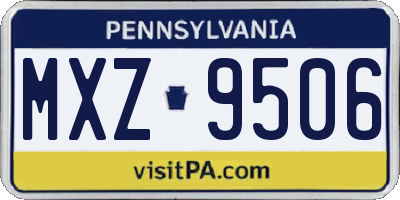 PA license plate MXZ9506