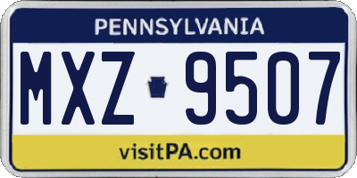 PA license plate MXZ9507