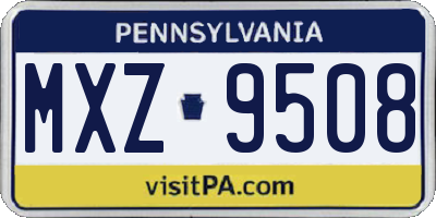 PA license plate MXZ9508