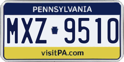 PA license plate MXZ9510