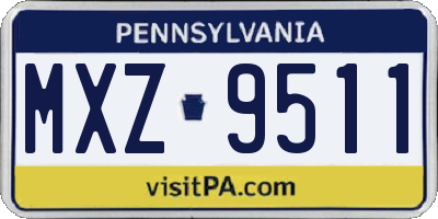 PA license plate MXZ9511