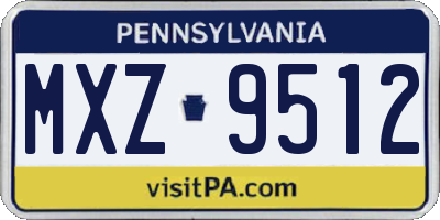 PA license plate MXZ9512