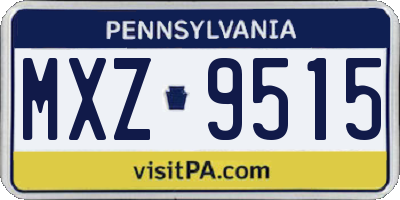 PA license plate MXZ9515