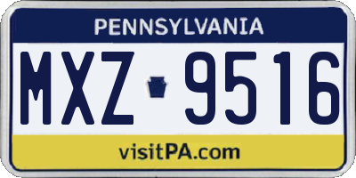 PA license plate MXZ9516