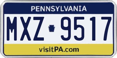 PA license plate MXZ9517