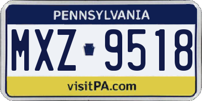 PA license plate MXZ9518