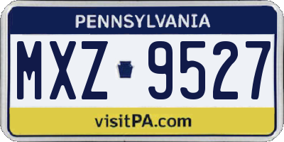 PA license plate MXZ9527