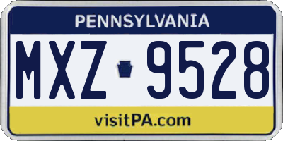 PA license plate MXZ9528