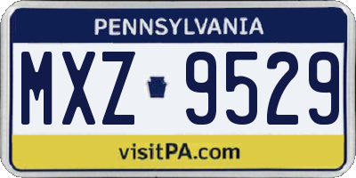 PA license plate MXZ9529