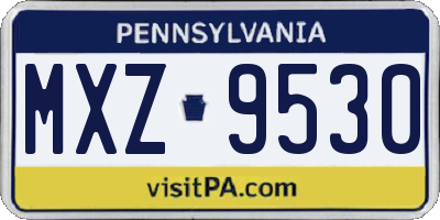 PA license plate MXZ9530