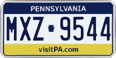 PA license plate MXZ9544