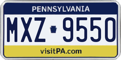 PA license plate MXZ9550
