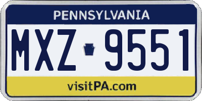 PA license plate MXZ9551
