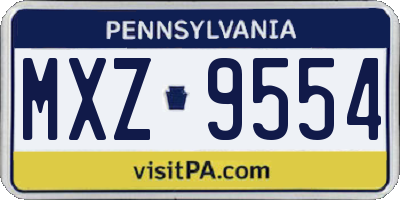 PA license plate MXZ9554