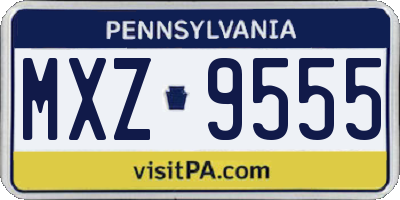 PA license plate MXZ9555