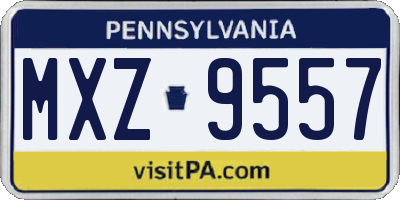 PA license plate MXZ9557