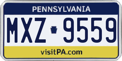PA license plate MXZ9559