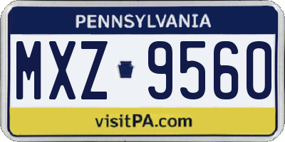 PA license plate MXZ9560