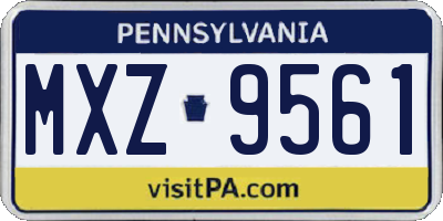 PA license plate MXZ9561