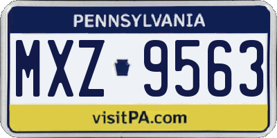 PA license plate MXZ9563