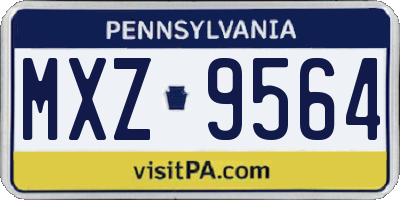 PA license plate MXZ9564