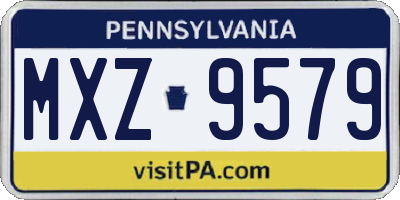 PA license plate MXZ9579