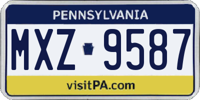 PA license plate MXZ9587