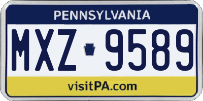 PA license plate MXZ9589