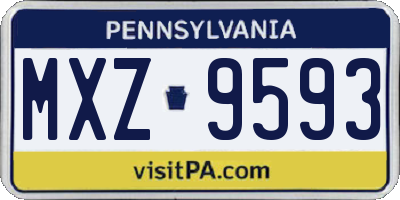 PA license plate MXZ9593
